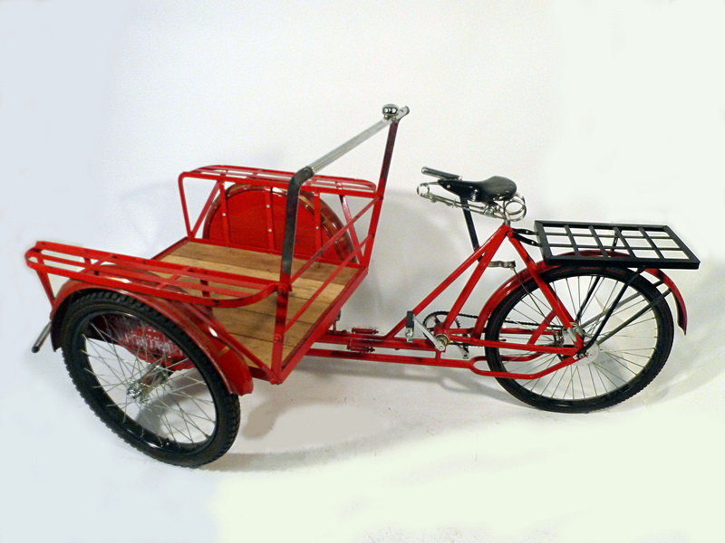 0058 bici carro asia grande metal madera 114x220x114 caja 75x90 timbre frenomano _95eu._ 1u